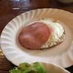 Oshidate Sabou - 二個目玉焼きにハム一枚