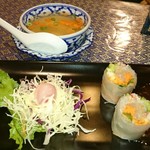プロォーイ タイ料理 - この日の前菜、スープ