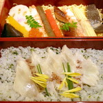 草草 柚子庵 - 重ね鯛ちらし（￥1944）。ちらし寿司2種類。