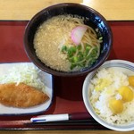 Motohachiouji Shokudou - 季節ごはん、かけうどん、白身フライ