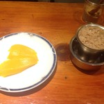 南インド料理 葉菜 - 2016年9月：べジミールズ　ドリンク・デザートセット(\1300+税)