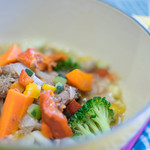 Bien - 【肉（ヴィアンド）】、仔羊肉（こひつぢ）白葡萄酒煮（しろワインに）橙風味（だいだいのかをり）、西蘭花（ブロッコリ）