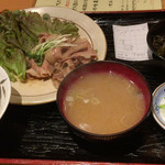 Hikawa Tameike Sannouten - 豚の生姜焼き定食850円 ボリュームに欠けるけど普通に美味しい