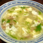 Chuugokusai Oiru - 牛肉と豆腐のとろみスープ