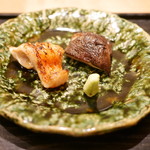 虎白 - 「焼物」金目鯛、原木椎茸　2016年5月