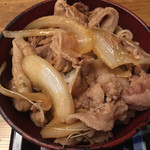 そばしゃぶ 総本家 浪花そば - ご飯に肉をオン♪