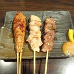 Yakitori Koubou - ハツ、とり串、極上つくね(一人用に盛りかえ)