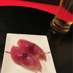 たき八 - お通し 鰹のにぎり