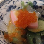 大衆酒場 文太 - お通し、さしみこんにゃく