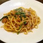 mocaro - 鮭とほうれん草のトマトクリームソースパスタ