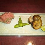 りょうりや 御旅屋 - 秋刀魚肝幽庵焼　ザブトン炭火焼