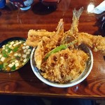 土手の伊勢屋 - 天丼 ハ（2500円）＆なめこ汁（200円）2016年10月