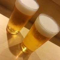 SUSHI TOKYO TEN、 新宿ニュウマン店 - 昼のビールは旨いね