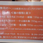 支那そば 無双庵 - 券売機／平成28年10月