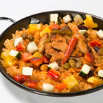 Grilled cheese curry paella