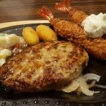 びっくりドンキー - エビフライ＆ハンバーグステーキ