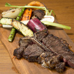 T-bone Steak and grilled vegetable combo