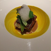 レストランエール - 前菜　Deux portions de hors-d'œuvre　秋刀魚　フォアグラ　生姜　紫人参