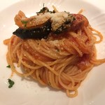 57848091 - 茄子とウドゥイヤのトマトパスタ　”アマトリーチェ風”