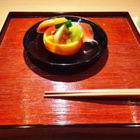 富小路 やま岸 - 柿でスタート  柿の葉も綺麗