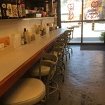 笑顔 - 【2016年07月】店内、カウンター席。