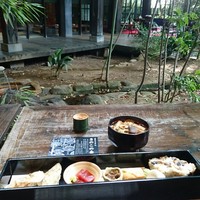 草門去来荘 東村山店 -  梅酒     天ぷら まぐろ  茸佃煮 玉子やき 糠漬け  茸ごはん  すいとん        特別メニュー2000円  美味しかった(^^)