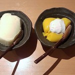 ギュウガテイ - 2016左・ゆずシャーベット、右・マンゴープリン