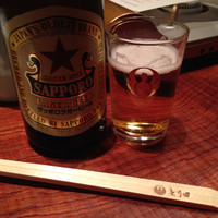 とり田 博多本店 - ビールは赤星(^-^)