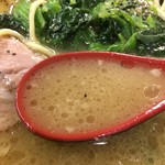 百麺 - 太麺のスープ（￥680円）