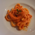 カフェ テルツィーナ  - えびのトマトクリームパスタ2016.9