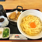 釜玉うどん&とり天