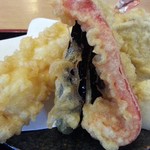 Mizuochi - 天婦羅のは大きな海老1尾、ホタテ貝2つ、パプリカ、茄子、薩摩芋