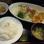 ばいろん - 日替りランチ（白身魚と豆腐のふわふわ揚げ）@780