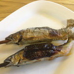 杉ケ瀬ヤナ - 鮎塩焼きと魚田(2016年）