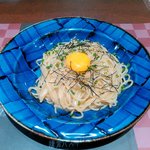 鎌倉パスタ - ランチセットメニュの「釜玉パスタ」(1177円)