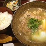 北前居酒屋 佐勘  - 名物の
            肉すい定食
            とろろ付き
            