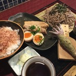 Wasabi Izakaya Anagura - わさび丼と塩豚角煮ざるそばセット