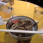 パパビート - 牛焼肉丼　お肉おいしかったんだけど、ご飯がちょっと固くなってたの残念