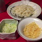 桜庵 - ピリカラスープ馬しゃぶ：シメの稲庭うどん♪