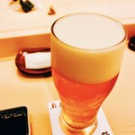 鮨処 平野 - 最初のビール♪