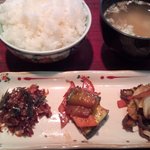 清流館 - ごはん・三品・スープ