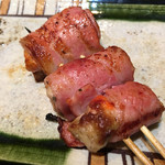 炭家 - あん肝ベーコン巻き。
