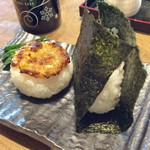 地酒BAR 山新 - H28.10.28 ねぎ味噌焼おにぎり＆明太子おにぎり