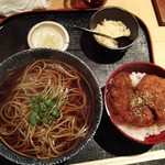 えんかい - へぎ蕎麦（かけ）とミニたれカツ丼