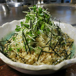 Teppan Dining uyua - オクラと山芋の混ぜ焼きソバ(わさび風味) 1100円