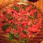 三人灯 - 16' 10月。イワシ鯨の刺身。