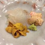 うを徳 - 唐津赤海胆と大分産1.2kg城下鰈と生肝