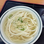 Udommasaya - ひやかけ  240円
                      中細の角のある麺でデキタチながらも柔らかめの麺で食べやすい。温めのかけダシは薄いイリコの塩梅で素朴な味わい。