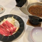 ホテル森の風 鶯宿 - ♨旅館、三連チャンで出たすき焼き、エゴマ味噌のお出汁なんて初めてでした