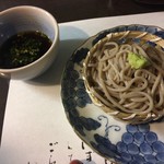 おか - 温泉豆腐コース お蕎麦は山形産 やや太めで弾力があります。おろし立ての山葵は風味良く。